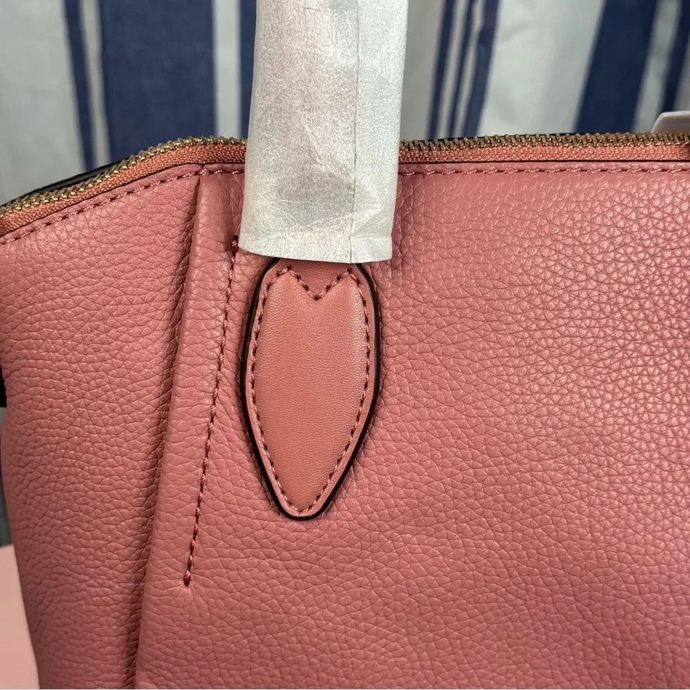 Michael Kors Sienna Medium Messenger, Rose, Pebbled Leather Satchel